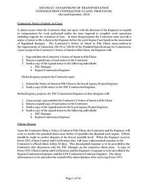 MDOT Construction Contractor Claims Procedure September 2018.pdf